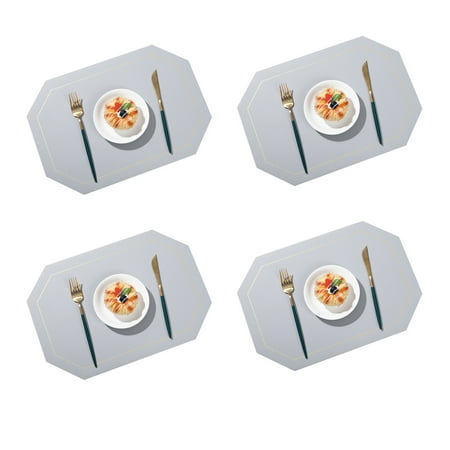 

WSSEY Place Mats Washable Set of 4 Wipe Clean Leather Look Place Mats Waterproof PVC Place Mats for Home Kitchen Restaurant Hotel F54 Y85