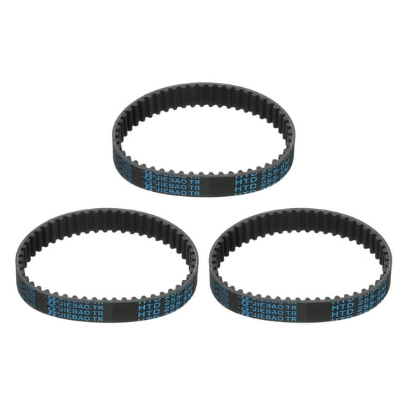 3 Packs HTD-5M Rubber Timing Belt 51 Teeth, 255mm Pitch Length, Closed Loop Pulley Timing Belt