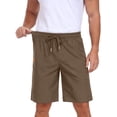 thumbnail image 6 of GIRUNS Men's Shorts Summer Beach Casual Elastic Waist Drawstring Shorts Brown M, 6 of 7
