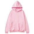 thumbnail image 2 of Feancey Womens Zip Up Y2K Hoodies Fall Oversized Drawstring Hooded Jackets Casual Long Sleeve Drop Shoulder Sweatshirts Jacket with Pockets Black and Friday Sales Pink L, 2 of 7
