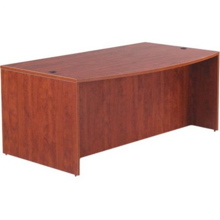 UPC: 0042167300029 | Alera Valencia Bow Front Desk Shell  71w x 35-1/2d to 41-3/8d x 29-1/2h  Medium Cherry