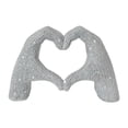 thumbnail image 2 of Escultura de mano de corazón Adorno de escritorio Artesanía fina Centro de mesa Corazón Plata L, 2 of 9