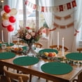 thumbnail image 5 of Dark Green Plaid Round 13 Inch Placemats Set of 8, Country Vintage Abstract Striped Lattice HeatResistant Non Slip Place Mats for Dining Table, Wipeable Braided Kitchen Table Mats for Housewarming, 5 of 9