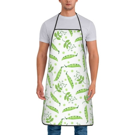 

Aprons for Men Women - Peas Pattern green Cooking Kitchen Apron Chef Apron Waterproof Apron for Painting Pottery Baking BBQ Gardening Salon Gift For women Men