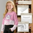 thumbnail image 6 of COEQINE Girls Everyday Crop Top Sweatshirt, Long Sleeve Crewneck Pullover for Fall Winter, Soft Casual Loose Fit Shirt for Age 5-6 Kids, Cat Bow Pink, 6 of 7