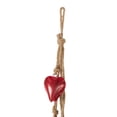 thumbnail image 4 of DecMode Tibetan Inspired Cascading Red Metal Heart Decorative Cow Bells with 5 Bells on Jute Hanging Rope, 4 of 9