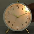 thumbnail image 4 of Reloj despertador analógico silencioso Vevor metal moderno blanco con luces decorativas 11 x 5,5 x 13 cm, 4 of 5