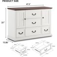 thumbnail image 4 of SinCiDo Bedroom Furniture Large Dresser for Bedroom, Wood Rustic Long Dresser with 5 Drawers, 4 of 7