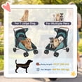 thumbnail image 4 of PawHut Dog Stroller Easy Fold Pet Stroller for Large Dogs Turquoise, 4 of 10