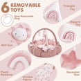 thumbnail image 5 of Gimnasio convertible 5 en 1 con 6 juguetes, estera para el desarrollo sensorial, centro de actividades para bebés de recién nacido a niño, pozo de bolas, cama de gato y perro, cama de felpa suave para, 5 of 5