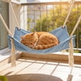 thumbnail image 4 of Cat Hammock Bed for Cage, 18.5 Inch Hanging Cat Bed Hammock Perch Chair with Adjustable Straps and Metal Hook, Breathable Kitten Pet Hammock Swing for Indoor Small Dogs Puppy up to 15.4lb, 4 of 4
