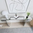 thumbnail image 5 of Silver Mirrored Console Table, 60 Inch Modern Entryway Table with Fluted Tempered Glass, Narrow Mirrored Sofa Table Behind Couch Foyer Hallway Tables for Living Room Entrance, 5 of 14