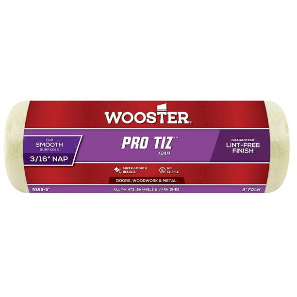 Rodillo de pintura Wooster R265-9 Pro Tiz, 9 pulgadas, espuma amarilla