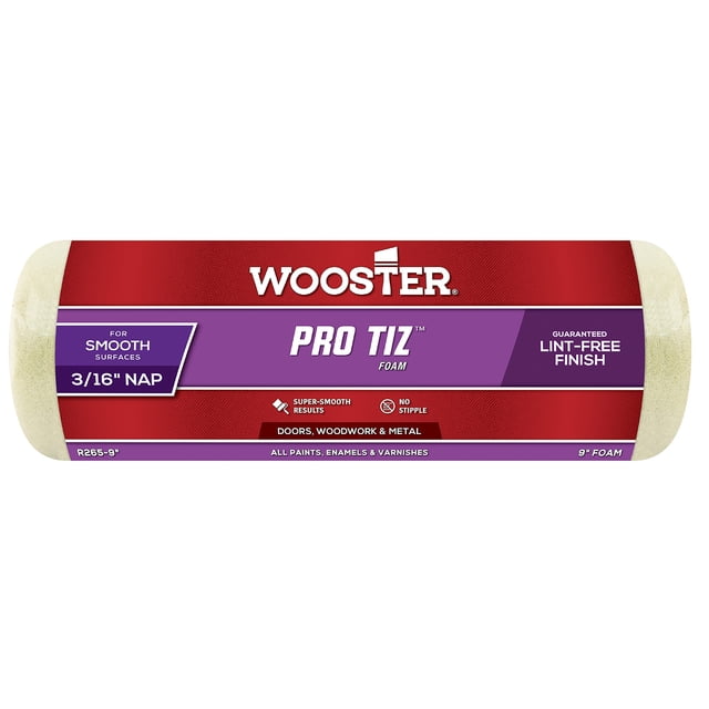 Rodillo de pintura Wooster R265-9 Pro Tiz, 9 pulgadas, espuma amarilla