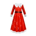 thumbnail image 6 of LUOGENLI Girls Christmas Outfits Size 10-12 Dress Toddler Kids Girls Chiristmas Prints Red Long Sleeves Top Dress Skirt Outfit Set Cloths Girls Christmas Outfits Size 7/8 Blue Red 6-7 Years, 6 of 9