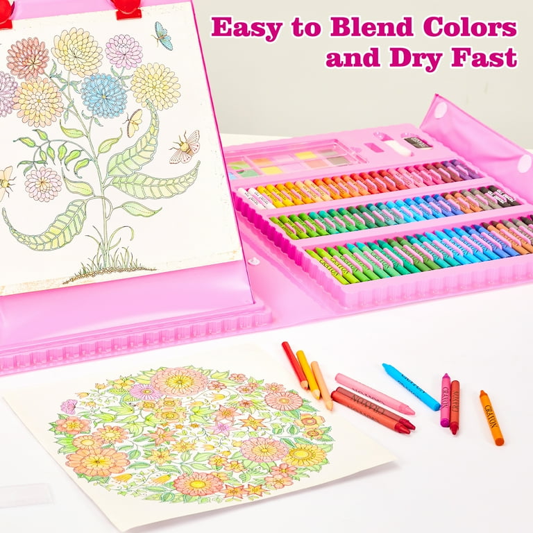 KINSPORY Drawing Set 290 Pack with Double-Side Trifold Art Easel