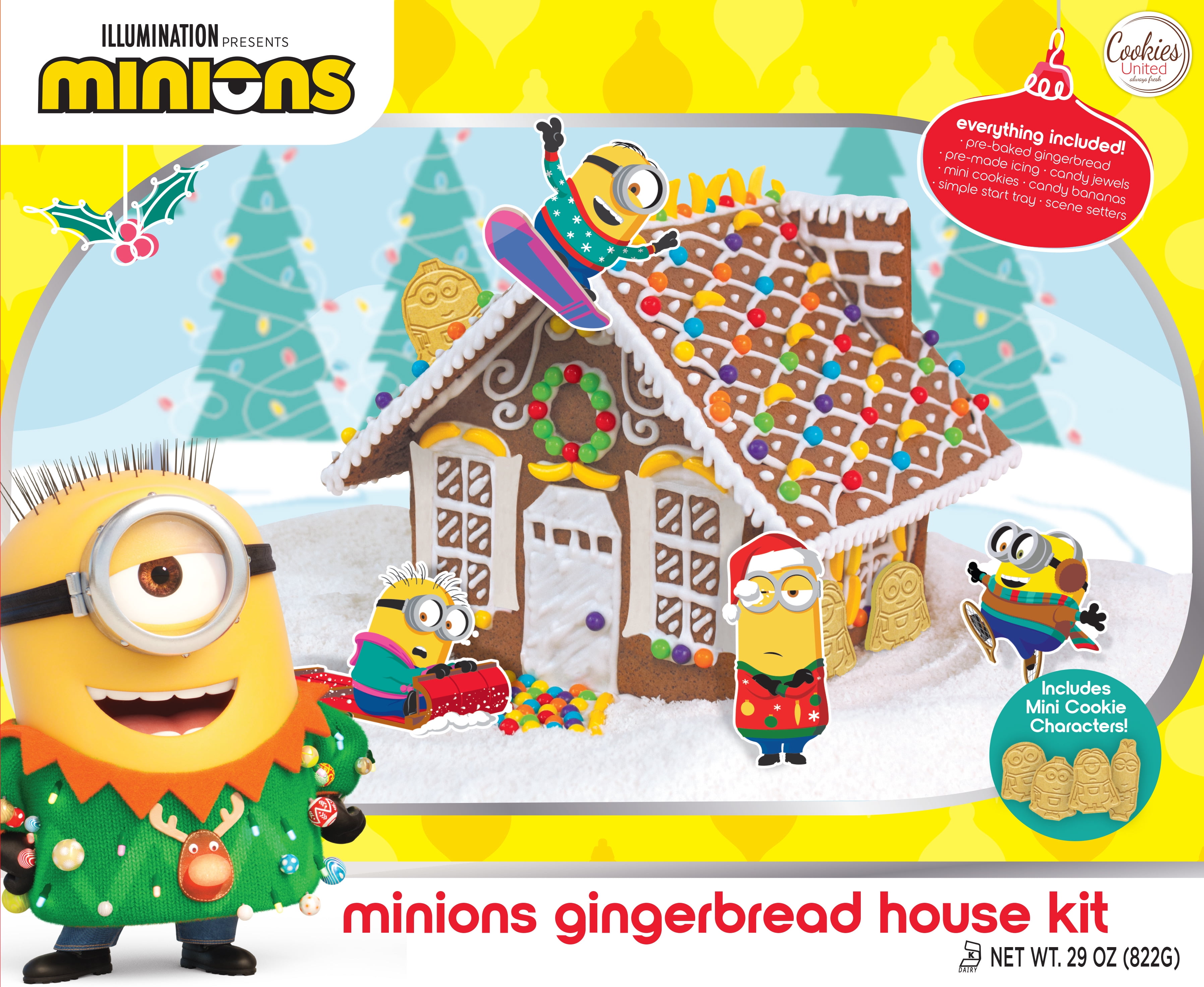 Cookies United Minions Gingerbread House Kit, 29oz