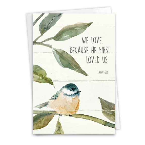 The Best Card Company Birds Anniversary Greeting Card w/ 5x7 Envelope (1 Card), for Men, Women, Couple, Husband, Wife, Parents Anniversary Congratulations Scripture Birds C7108JANG