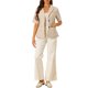 thumbnail image 2 of INSPIRAR CHIC Conjunto de Traje de 2 Piezas para Mujeres Blazer con Solapa Muesca Vestido en Capas Talla L Caqui, 2 of 6