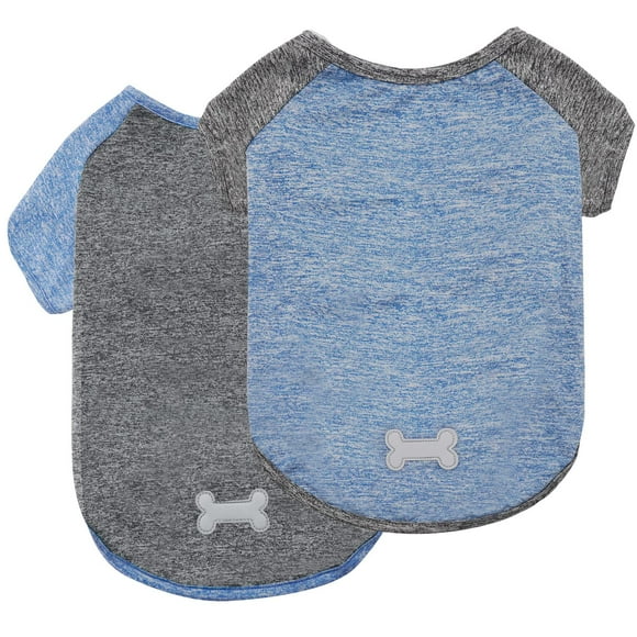 KYEESE 2 Pack T-Shirts pour Chiens Séchage Rapide Manches Raglan Doux Extensibles avec Étiquette Réfléchissante Vêtements pour Petits Chiens