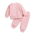 thumbnail image 6 of Kogui Cute Outfits for Girls Preppy Baby Clothes Gender Neutral Baby Boy Girl Long Sleeve Sweatshirt Pullover Pant Fall Solid Color Outfit Size 9 12 Months (Pink,9-12 Months), 6 of 6