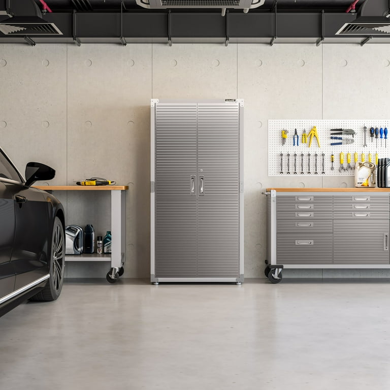 Seville Classics UltraHD Metal Storage Cabinet, 36x24x72, Granite