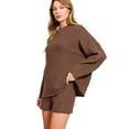 thumbnail image 2 of Zenana Round Neck Knit Top and Shorts Sweater Set, 2 of 3