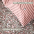 thumbnail image 4 of Mainstays Full/Queen Duvet Cover Set, Reversible All-Season, 3-Piece, Green Floral Bowknot, 4 of 11