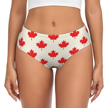 Womens Underwear - Happy Canada Day No Show Seamless Underwear for Women  Soft Stretch Womens Panties  Hipster Ladies Panties Bikini Underwear Briefs