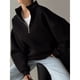thumbnail image 4 of Sudaderas para Mujer, Sudaderas con Media Cremallera y Sudaderas con Cremallera de un Cuarto. Conjuntos de Moda de Otoño 2025. Negro (Grueso) XL, 4 of 10