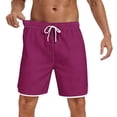 thumbnail image 6 of Hurxie Mens Swim Trunks 5 inch Board Shorts Quick Dry Bathing Suits Beach Swim Shorts with Pockets Purple,2XL, 6 of 7