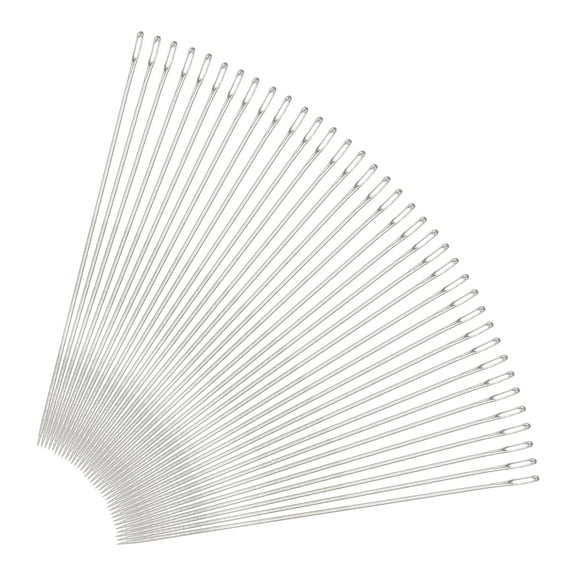 Uxcell 60Pcs Beading Needles Fine Thin Long Straight Sewing Embroidery Threads Stainless Steel 1.57 inch
