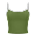 thumbnail image 6 of Usmixi Womens Tank Tops Sexy Slim Fit Spaghetti Strap Shirts Going out Cropped Camisole Tops Summer Trendy Color Patchwork Square Neck Sleeveless Shirts Blouse Green m, 6 of 7