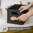thumbnail image 4 of Wicker Basket, Decorative Woven Baskets for Storage, Waterproof Storage Basket Organizer, Wicker Storage Basket for Organizing, 2-Pack, Black, 4 of 8