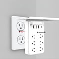 thumbnail image 4 of Klonfd Functional Power Strip With Panel Wall Extender With Shelf Space Saving Plug Expander For Bathroom Kitchen Dorm, 4 of 5