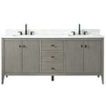 thumbnail image 4 of Vanity Art 72" Double Sink Bathroom Vanity Cabinet, Freestanding Storage Cabinet with Engineered Marble Top, Undermount Sinks, Drawer, and Shelve, 4 of 6