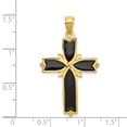 thumbnail image 3 of 14k Yellow Gold Enameled Latin Cross Pendant Charm, 3 of 4