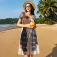 thumbnail image 4 of Xecao Mignonne Souris en Lunettes pour Femmes Été Robe Midi à Manches Courtes avec Poches Robe Décontractée T-Shirt Fluide Robe de Plage, 4 of 6