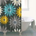 thumbnail image 6 of 72x72 Inch Fabric Shower Curtain Waterproof Polyester, Daisy Floral Print, 6 of 6