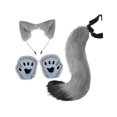 thumbnail image 6 of Abbraccia Animal Ears and Tail Set Cosplay Props Paw Gloves for Festival Stage Performance Gray, 6 of 10