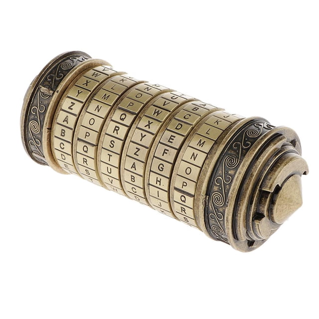 Vinci Code Lock Cilindro Mini descifrado Retro Alphabet Locks Sunnimix Código de bloqueo Da Vinci