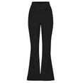 thumbnail image 4 of LYXSSBYX Flare Jeans for Women Women Fashion Solid Color Irregularity Cowboy High Waist Trousers, 4 of 7