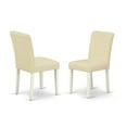 thumbnail image 2 of East West Furniture Norfolk 3-piece Dining Set with Leather Seat in Linen White, 2 of 4