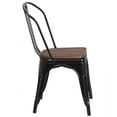 thumbnail image 3 of 4 Pk. Black Metal Stackable Chair with Wood Seat, 3 of 9