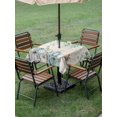 thumbnail image 3 of Outdoor Tablecloth with Umbrella Hole and Zipper, Teal Grey Pumpkin Fall Square Table Cloth 60x60 Inch Waterproof Tablecloth, Thanksgiving Eucalyptus Leaves Picnic Table Cover for Patio Camping, 3 of 7