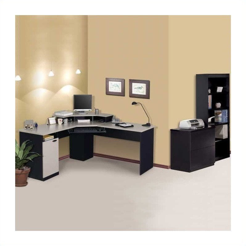 Sign in | create account. bestar hampton corner computer desk set in sand granite charcoal walmart com