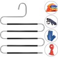 thumbnail image 4 of Perchas para pantalones que ahorran espacio - Paquete de 3 perchas tipo S para bufandas, perchas para pantalones vaqueros, perchas en S antideslizantes que ahorran espacio para pantalones, 4 of 5
