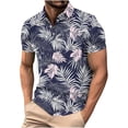 thumbnail image 3 of Antqov Mens T Shirts, Fashion Print Short Sleeve Lapel Button Up Pullover Mesh Breathable Tops Loose Workout Shirts, Summer Beach Trendy Comfy Casual Sporty Hawaiian Shirts, S-5XL, 3 of 6