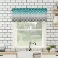 thumbnail image 4 of Hokiten Rod Pocket Curtain Valance, Teal Grey Ombre Morocco Pattern Farmhouse Window Valance for Living Room, Bedroom, Kitchen Modern Moroccan Geometric 60"W x 18"L, 4 of 8