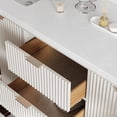 thumbnail image 3 of ARIEL Milan 73 Inch Double Rectangle Sink Bathroom Vanity with Pure White Quartz Countertop 1.5 Inch in Warm White, 3 of 7